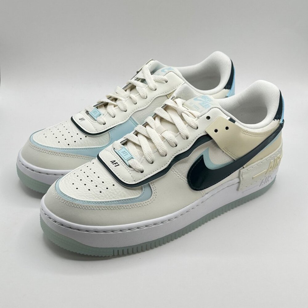 Women's Nike Air Force1 Shadow Sail-Armory Navy-Glacier Blue  DZ1847-107 Sz 11